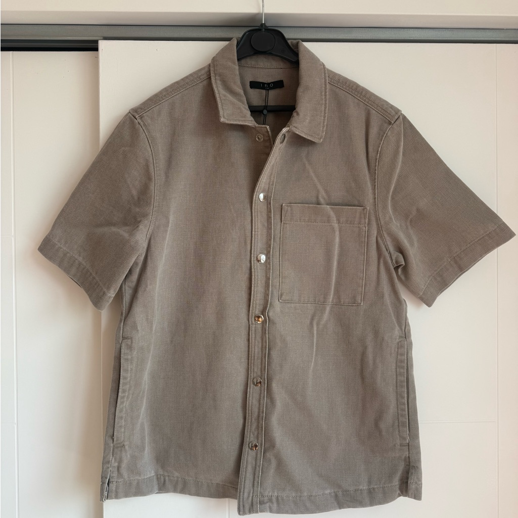 Iro Men's Short-Sleeve Overshirt In Taupe. New With Tags.